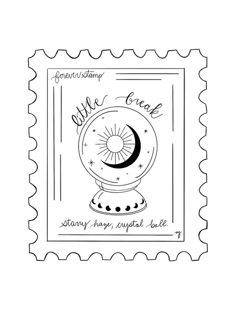 Starry Haze Crystal Ball, Stamp Tattoo Harry Styles, Harry Styles Stamp Tattoo, Cristal Ball Tattoo, Crystal Ball Drawing, Hs Tattoo, Post Stamp Tattoo, Crystal Ball Tattoo, Disco Ball Tattoo