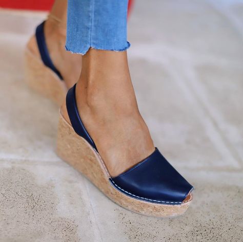 Wedge Shoes For Women, Navy Blue Wedges, Black Espadrilles Wedges, Shoe Stretcher, Black Platform Sandals, Cork Wedges, Fashionable Snow Boots, Wedges Shoes, Cork Wedges Sandals