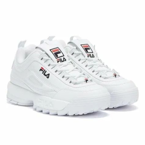 Fila Disruptor Ii, Fila Disruptor, Fila Disruptors, White Sneakers Women, Outfit Inspiration Fall, Leather Trainers, Trendy Fall, White Brand, White Trainers