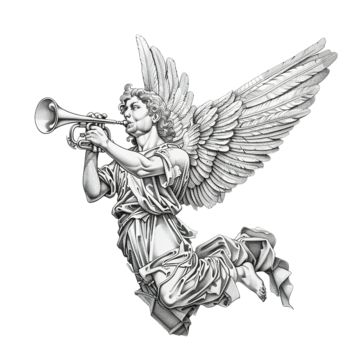 angel,blowing,trumpet,horn,heaven,afterlife,wings,traditional,tattoo,ink,scroll,banner,design,style,retro,vintage,art,drawing,icons,black,lines,linework,sign,old,symbol,tee,club,t shirt,eps Wings Traditional Tattoo, Black Line Work Tattoo, Angel Blowing Trumpet, Trumpet Angel, Trumpet Tattoo, Scroll Banner, Drawing Icons, Angels Trumpet, Old Symbols