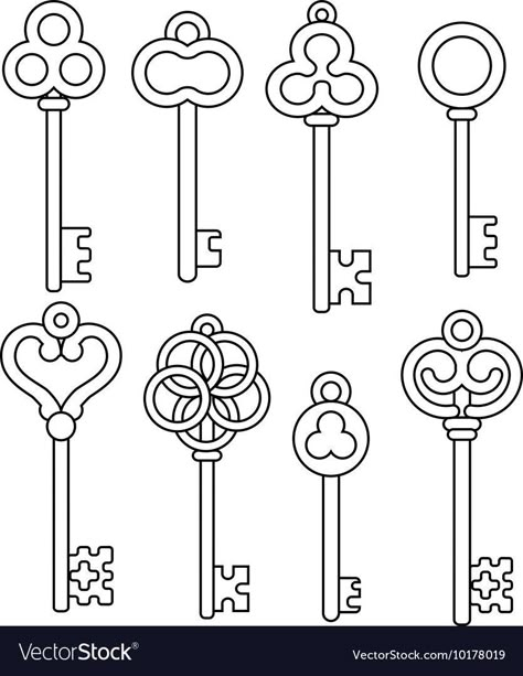 Vintage Key Tattoos, Harry Potter Key, Skeleton Key Tattoo, Key Tattoo Designs, Key Drawings, Harry Potter Theme Birthday, Tattoo Catalog, Key Tattoos, Key Tattoo