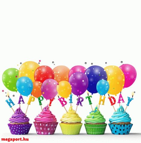 Happy Birthday Balloons GIF - HappyBirthday Balloons Cupcake - Discover & Share GIFs Happy Bday Gif, Birthday Cake And Balloons, Animated Birthday Greetings, Cake And Balloons, Animated Happy Birthday Wishes, Birthday Cake Greetings, Birthday Wishes Gif, Happy Birthday Hearts, Birthday Cake Gif