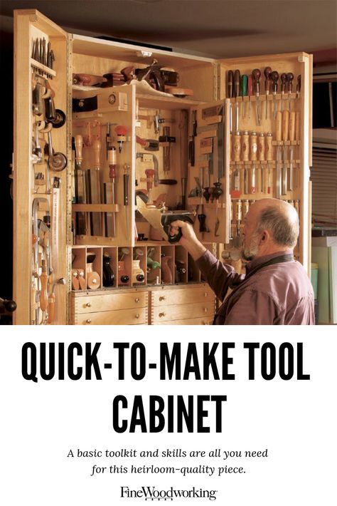 Woodworking Tool Cabinet, Tool Storage Cabinets, Woodworking Tools Storage, Garage Tool Storage, Cool Wood Projects, Workshop Organization, Tool Cabinet, Shop Storage, Wood Tools