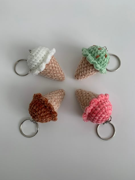 How To Crochet A Mini Ice cream Cone Tutorial Pattern ||Easy Crochet Miniature Ice Cream Cones https://youtu.be/g8ZFo5g1v08 Easy Crochet Patterns 2024 || Crocheting Mini Ice cream Cone Crochet Food Keychain, Crochet Dessert, Ice Cream Crochet, Miniature Ice Cream, Mini Ice Cream, Crochet Diy Tutorial, Crochet Keychains, Keychain Pattern, Simple Hand Embroidery Patterns