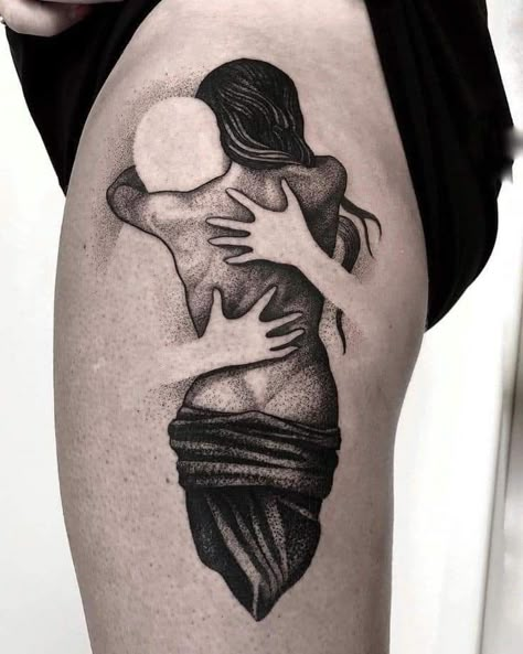 Man And Woman Tattoo, Tattoo Sexuality, Coolest Tattoo, Victorian Tattoo, Kiss Tattoo, Shadow Tattoo, Black Skull Tattoo, Realistic Tattoo Sleeve, Chic Tattoo