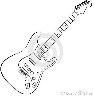 Rock guitar vector by Nero00, via Dreamstime Guitar Outline, Guitar Sketch, Guitar Tattoo Design, Guitar Vector, Guitar Drawing, Guitar Tattoo, Music Drawings, Rock Guitar, Easy Guitar