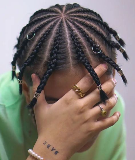 Spider Braids Spider Cornrows Men, Spider Braids Men, Spider Braids, Men's Bun, Unisex Hairstyles, Braids Man, Two Cornrow Braids, Men With Short Hair, Undercut Braid