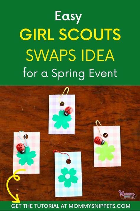 Easy Swaps Girl Scouts, Easy Girl Scout Swaps, Daisy Swaps, Girl Scout Swaps Ideas Easy, Scout Fundraising Ideas, Girl Scout Swaps Ideas, Swaps Ideas, Girl Scout Swaps, Gs Swaps