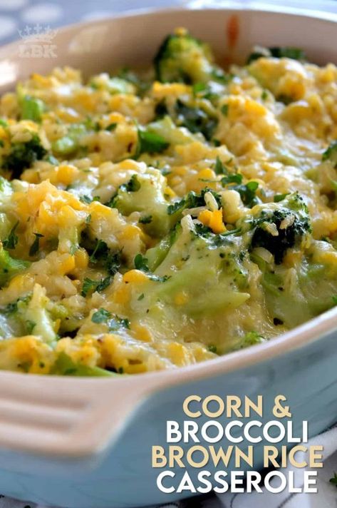 Broccoli Brown Rice Casserole, Corn And Broccoli, Broccoli Brown Rice, Thanksgiving Casserole Recipes, Rice Broccoli, Thanksgiving Casserole, Vegetable Casserole Recipes, Rice Side Dish Recipes, Veggie Casserole