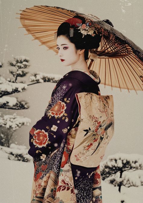 Japanese Photoshoot Model, Japanese Aesthetic Traditional, Japan Women Outfit, Pose Reference Umbrella, Maiko Aesthetic, Japanese Cultural Clothing, Geisha Accessories, Kimono Poses Reference, Japanese Pose Reference