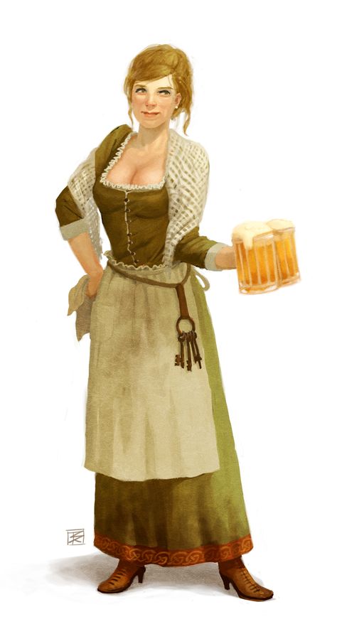 Bar Wench - Pathfinder PFRPG DND D&D d20 fantasy Warhammer Fantasy Roleplay, Pathfinder Character, Heroic Fantasy, Fantasy Portraits, Dungeons And Dragons Characters, Female Human, Fantasy Concept Art, Warhammer Fantasy, Fantasy Rpg