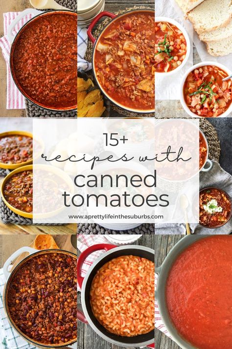 What To Make With Diced Tomatoes, What To Do With Canned Tomatoes, Recipes That Use Canned Tomato Soup, Canned Tomato Recipes Dinner, Recipes Using Canned Tomato Sauce, What To Make With Canned Tomatoes, Tomato Recipes To Can, Pasta And Diced Tomato Recipes, Recipes Using Canned Diced Tomatoes