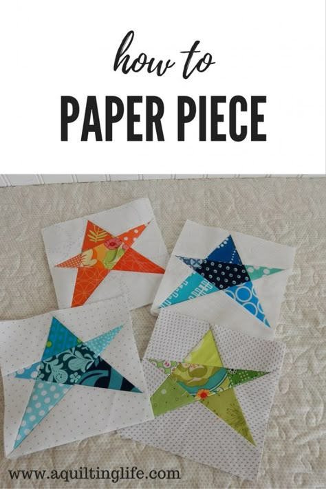 How To Foundation Paper Piece, How To Paper Piece, Free Paper Piecing Patterns, Quilt Paper Piecing, Paper Pieced Patterns, Paper Piecing Tutorial, A Quilting Life, Pieced Quilt Patterns, Paper Piercing