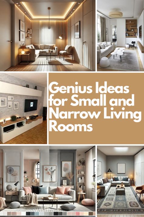 Struggling with a small, narrow living room? I’ve been there, and it’s tough! But with these 21 clever ideas, you can transform your tight space into a stylish and cozy haven. From using mirrors to bold patterns and multi-level lighting, these tips will help make your room feel bigger and more functional without losing charm. Discover smart storage hacks and creative design tricks to elevate your space effortlessly! Shallow Living Room, One Room Living Space, Small And Narrow Living Room, Small Narrow Living Room Ideas, Flex Space Ideas, Narrow Living Room Ideas, Narrow Living, Narrow Rooms, Design Tricks