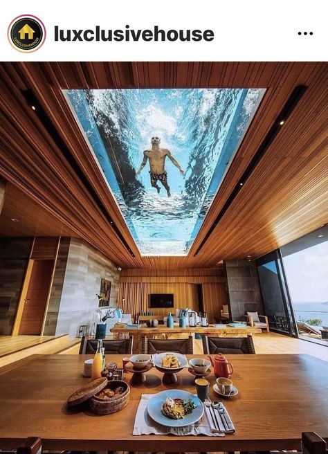 Rooftop Home, Glass Bottom Pool, Creative Bathroom Design, Indoor Pool Design, Modern Minimalist House, Glass Pool, Cool Swimming Pools, Natural Swimming Pools, Amazing Buildings