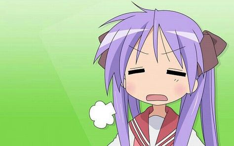 Sigh - Lucky⭐Star ~ DarksideAnime Lucky Star, An Anime, Anime Character, Green, Anime, Hair