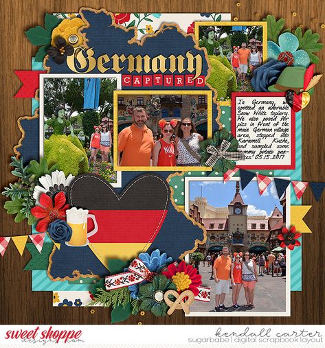 Germany Scrapbook Layouts, Germany Scrapbook, European Roadtrip, Epcot Germany, Europe Scrapbook, Scrapbooking Layouts Vintage, Rhine River Cruise, Scrapbooking Layouts Travel, Travel Scrapbook Pages