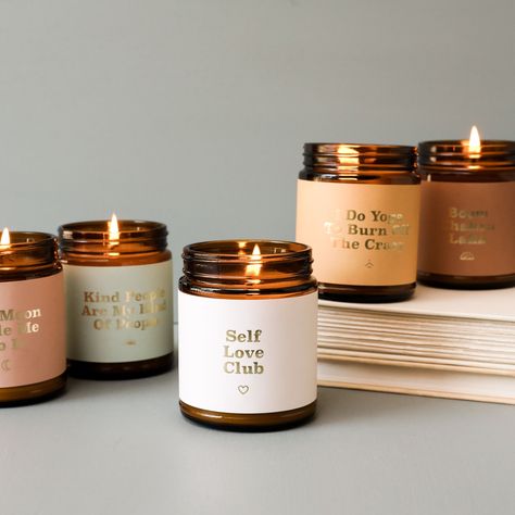 Cool Candle Gifts, Candle Small Business Ideas, Candle Names Unique, Positive Candles, Luxury Candles Labels, Minimalistic Candles, Bohemian Candles, Scented Candle Packaging, Candle Business Ideas