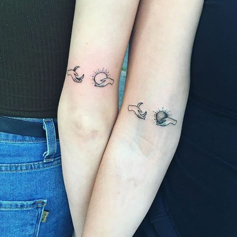 20 Meaningful Mother and Daughter Tattoos - The Trend Spotter Matchy Tattoos Best Friends, Mother And Daughter Tattoos Meaningful, Matching Tattoos For Mom And Daughter, Tattoo For Mom And Daughter, Matching Moon Tattoos, Matching Mom Daughter Tattoos, Tattoo Mother And Daughter, Tattoos For Mother And Daughter, Meaningful Mom And Daughter Tattoos