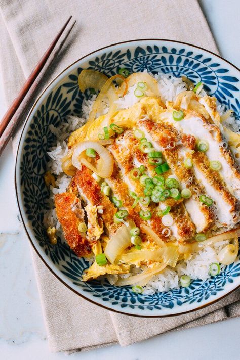 Katsudon Japanese Pork Cutlet and Egg Rice Bowl | The Woks of Life Rice Bowl Recipe, Pork Cutlet, Pork Cutlets, Japanese Cooking, Japanese Dishes, Bowl Recipe, Rice Bowl, Asian Cooking, Asian Dishes