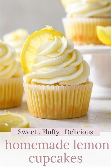 Easy Lemon Cupcakes, Small Batch Cupcakes, Lemon Cupcake Recipe, Cupcake Recipes From Scratch, Lemon Buttercream Frosting, Lemon Poppyseed Bread, Best Cupcake, Fun Cupcake Recipes, Frozen Lemon