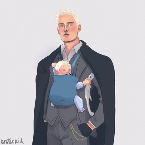 Draco And Scorpius, Scorpius Malfoy, Malfoy Family, Draco Malfoy Fanart, Dramione Fan Art, Lucius Malfoy, Draco And Hermione, Harry Potter Artwork, Draco Harry Potter