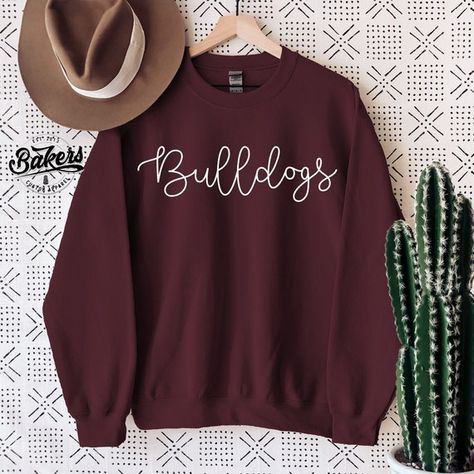 Bulldog Spirit Shirt Ideas, Spirit Wear Ideas, High School Spirit Shirts, Elementary School Shirts, High School Spirit Wear, High School Football Shirts, Spirit Wear Shirts, School Merch, Dance Team Shirts