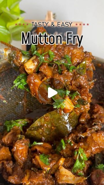 Mutton Fry Recipes Indian, Mutton Fry, Mutton Recipes, Indian Cooking Recipes, Tasty Recipes Videos, Coriander Powder, Pakistani Food, Garlic Paste, Chilli Powder