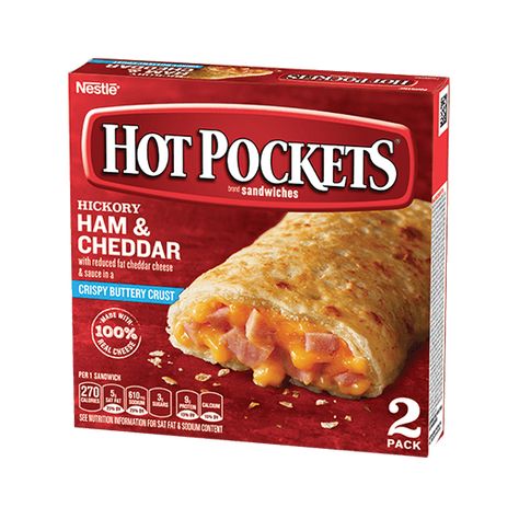 Hot Pockets: How can we put these at number 2 when they are the iconic microwaveable snack, you ask? Click to the top best microwave snacks! #top5 #topfive #food #snacks #microwavefood #snackideas Hickory Ham, Beef Taco Seasoning, Four Cheese Pizza, Microwave Snacks, Hearty Snacks, Bagel Bites, Pizza Sandwich, Premium Meat, Frozen Snack