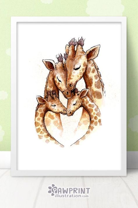 Gorgeous Giraffe Nursery Theme Ideas for Boys & Girls | momooze Giraffe Nursery Theme, Nursery Theme Ideas, Mothers Day Drawings, Giraffe Safari, Giraffe Pictures, Baby Nursery Prints, Giraffe Decor, Giraffe Family, Giraffe Nursery