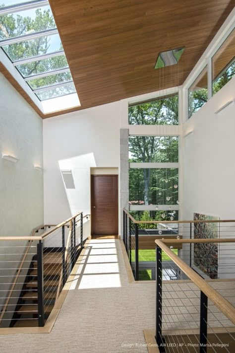 Clerestory Roof, Skylight Architecture, Skylight Installation, Roof Skylight, Skylight Design, Velux Skylights, Skylight Blinds, Staircase Remodel, Sky Light