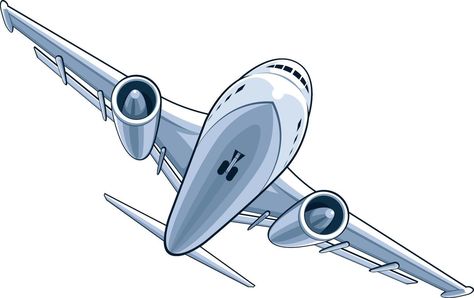 Airplane Commercial Airliner Jumbo Aircraft Jet Cartoon Illustration Cartoon Pic, Jumbo Jet, Mirrored Wallpaper, Cartoon Illustration, Ink Drawing, Pen And Ink, Digital Painting, Aircraft, Vector Free