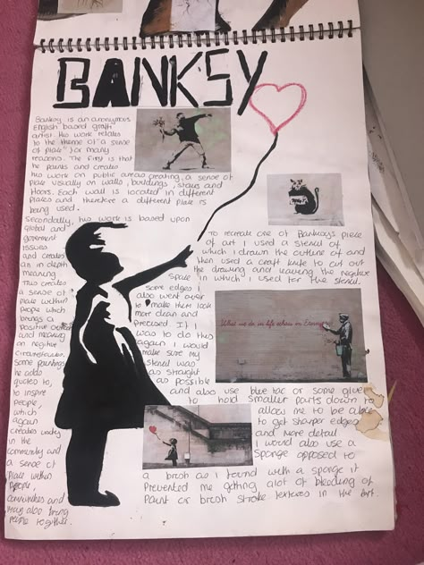 Artist research page GCSE A Gcse Art Fact File, Banksy Research Page, Banksy Artist Research Page Gcse, Power Gcse Art Theme, Artist Reaserch Page A Level, Identity Artist Research Page, Banksy Artist Research Page, Artist Reaserch Pages, Gcse Art Sketchbook Layout Ideas