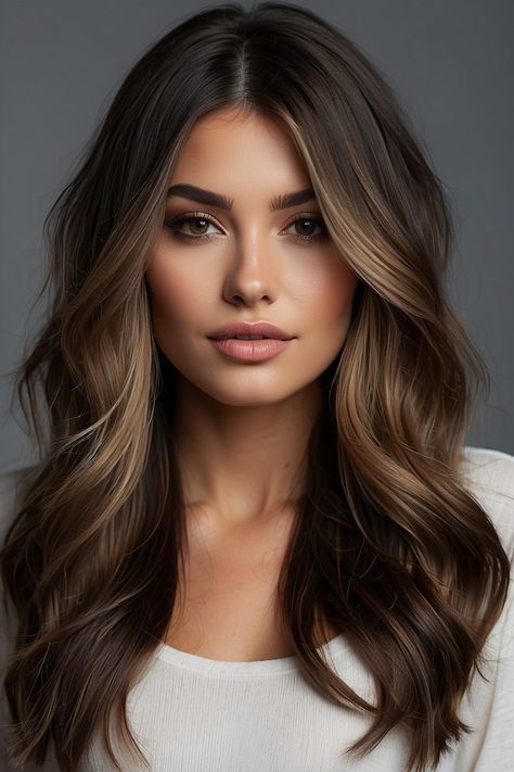 Hairstyles And Colors, Celebrities Hairstyles, Dark Brown Hair Balayage, Light Elegance, Brunette Hair With Highlights, Brunette Balayage Hair, Brown Hair Balayage, Shades Of Light, Hair Affair