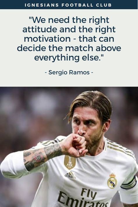 Sergio Ramos: Soccer Motivation ⚽💯 . #ignesiansfc . . . #football #fifa #soccer #footballer #footballclub #footballgame #footballfans #footballplayer #footballskills #athlete #athletedevelopment #sergioramos #ramos #realmadrid #madrid #realmadridlegacy #bestplayer #defender #spanish #spain #champion #goal #dream #passion #footballislife #sports #legend #worldfootball #legacy #laliga #inspirationalquote #motivation #winningattitude #footballlove Football Defenders Quotes, Sergio Ramos Quotes, Paris Quotes, Football Motivation, Inspirational Soccer Quotes, Jamie Vardy, Anthony Ramos, Inspirational Motivational Quotes, Football Is Life