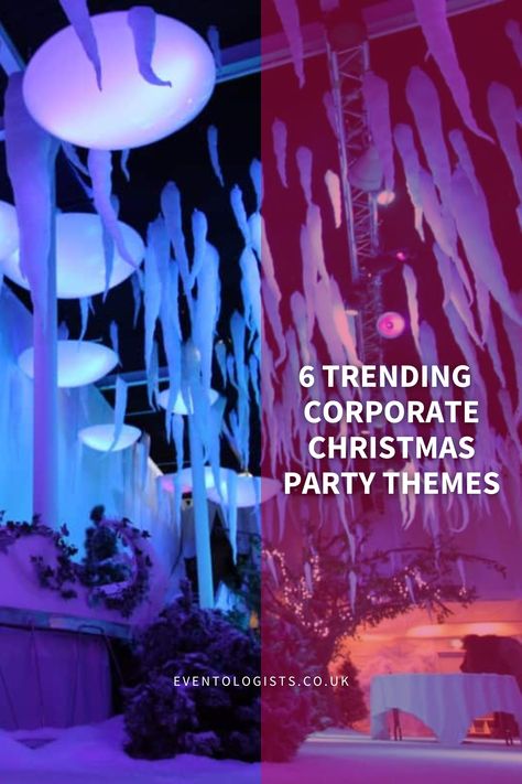 We’re sharing our top trending Christmas Party event design ideas that will make your next corporate festive event stand out from the crowd! Check out our blog to learn more! Company Holiday Party Ideas Table Settings, Winter Wonderland Corporate Event, Christmas Party Event Ideas, Extravagant Christmas Party, Formal Christmas Party Themes, Corporate Party Theme Ideas, Corporate Themed Events Ideas, Christmas Community Event Ideas, Corporate Christmas Party Themes