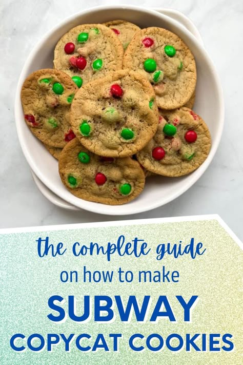 Subway M&m Cookie Recipe, M&m Recipes Baking, M&m Sugar Cookies, Subway Cookie Recipe, Copycat Subway Cookies, M&m Cookies, Subway Cookie Recipes, Subway Cookie, Subway Copycat