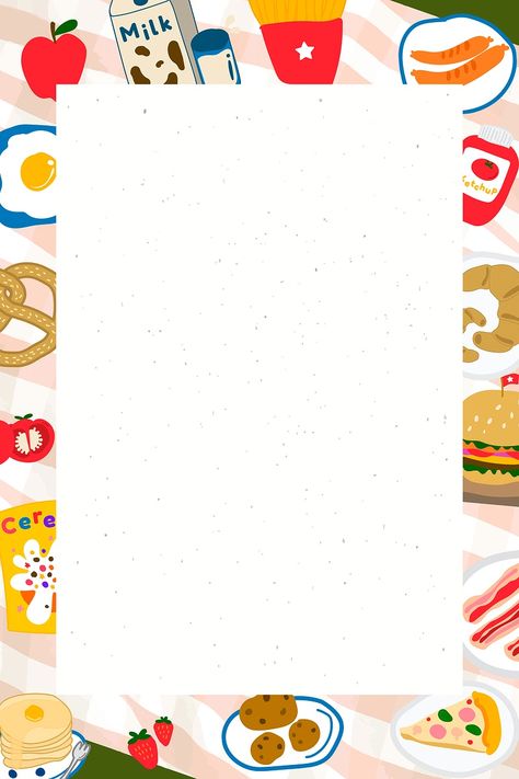 Food doodle frame on a beige background vector | free image by rawpixel.com / Mind Food Frame Background, Food Frame, Food Doodle, Food Background, Food Doodles, Background Cute, Doodle Frame, Note Writing Paper, Memo Paper