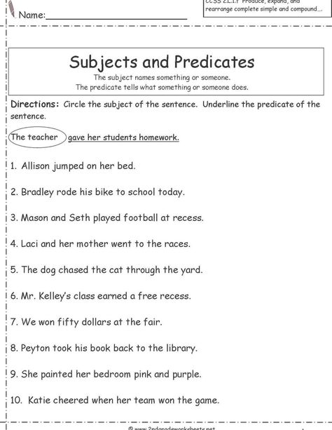 Subject Predicate Worksheet 2nd Grade, Predicate And Subject, Subject And Predicate Worksheets Grade 2, Subject Predicate Activities, Subject And Predicate Activities, Subject And Predicate Worksheet, 4th Grade Language Arts, Simple Subject And Predicate, Worksheets For Second Grade