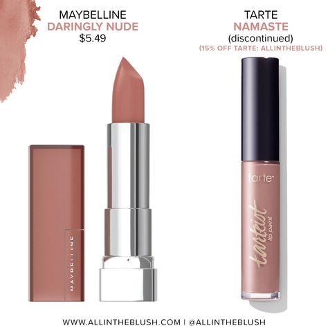 Tarte Namaste Tarteist Creamy Matte Lip Paint Color Matches - All In The Blush Pillow Talk Matte Beauty Blush Wand, Matte Nude Lipstick Shades Pink, Maybelline Lipstick, Velvet Texture, Lip Paint, Matching Paint Colors, Matte Lip, Matte Lips, Liquid Lipstick