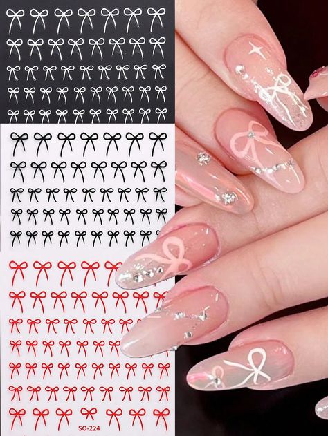 Multicolor  Collar  PET  Pattern Stickers Embellished   Nail,Hand & Foot Care Pet Pattern, Lines On Nails, Nail Sticker, Cute Bow, Foot Care, Diy Stickers, Cute Bows, Ribbon Bow, Printable Stickers