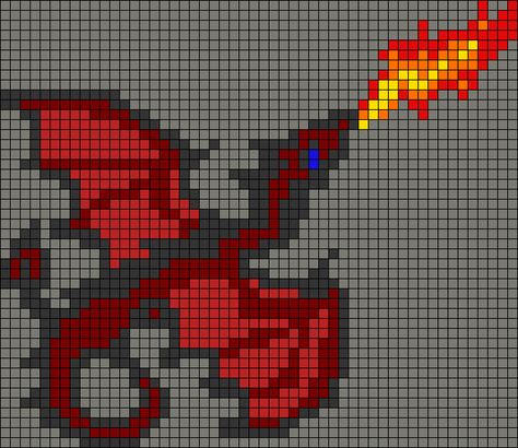 Dragon Pixel Art 32x32, Perler Bead Dragon Pattern, Dragon Perler Bead Patterns, Cross Stitch Dragon, Dragon Pixel Art, Pixel Art Dragon, 32x32 Pixel Art Grid, Pixel Dragon, Dragon Breath