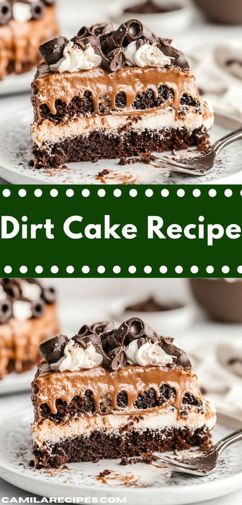 Need a quick dessert idea? This Dirt Cake Recipe is not only easy to prepare but also irresistibly tasty. With its delightful layers of chocolate and creamy goodness, it’s perfect for any occasion. Dirt Dessert Cake, Chocolate Dirt Cake, Dirt Pudding Recipes, Oreo Dirt Pudding, Dirt Recipe, Dirt Cake Recipe, Chocolate Dirt, Unique Recipes Desserts, Dirt Dessert