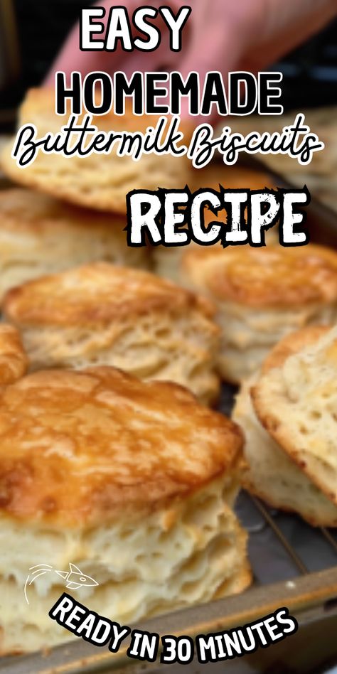 Easy Homemade Buttermilk Biscuits Home Made Buttermilk Biscuits, Easy Buttermilk Biscuits Simple, Easy Buttermilk Recipes, Butter Milk Biscuits, Buttermilk Biscuits From Scratch, Buttermilk Biscuit Recipe, Best Buttermilk Biscuits, Buttermilk Biscuits Easy, Easy Homemade Biscuits