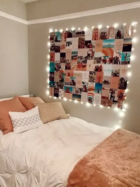 30+ Awesome Teenage Girl Bedroom Decorating Ideas - HubPages Cute Ways To Decorate Your Room With Pictures, Pictures Wall Ideas Bedroom, Photowall Ideas Teen Bedroom, Dorm Wall Picture Ideas, College Dorm Room Ideas Photo Wall, Picture Collage Wall Bedroom Aesthetic, College Dorm Collage Wall, Picture Wall Ideas Teenage Bedroom, Photo Collage Ideas Bedroom