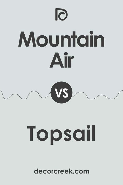 SW Topsail vs SW Mountain Air by Sherwin Williams Sw Mountain Air, Sw Topsail, Master Bath Design, Painted Kitchen Cabinets Colors, Cabinet Paint Colors, House Color Palettes, Dining Room Colors, Beachy Decor, House Color