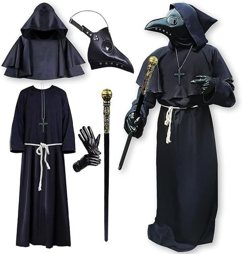 Ominus creepy plague doctor Halloween costume. Perfect for parties or passing out candy! Scary Plague Doctor, Plague Doctor Halloween Costume, Greek Toga, Halloween Costumes For Men, Basic Halloween Costumes, Plague Doctor Costume, Mask Horror, Costumes For Men, Horror Halloween Costumes