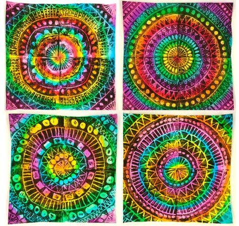 Radial Printmaking Lesson, Art With Mrs Filmore, 3rd Grade Art Lesson, Radial Symmetry, Printmaking Projects, Radial Design, Art Lessons Middle School, 6th Grade Art, 4th Grade Art