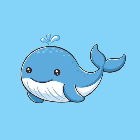 Whale Cartoon, Happy Whale, Cute Whale, Cute Whales, Mascot Design, Cartoon Illustration, Cartoon Character, Cartoon Characters, Vector Art