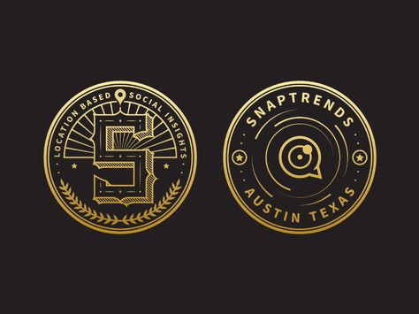 Snaptrends Coin Design by Sujin Walker (@wowsujina) Coin Logo Design Ideas, Coin Design Ideas, Chain Logo Design, Coin Logo, Coin Icon, Campaign Logo, Anniversary Logo, Coin Design, Pin Art